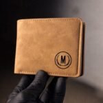 Men's Leather Wallet with M Logo - Image 2